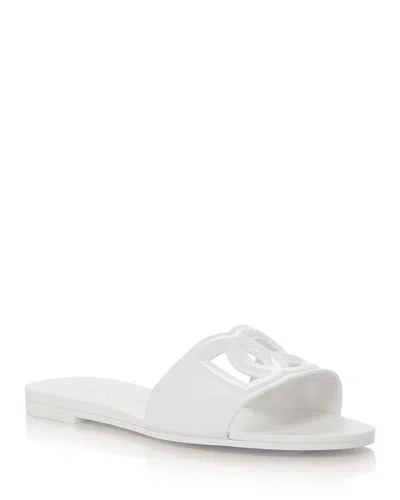 DOLCE & GABBANA WOMEN'S LOGO POOL SLIDE SANDALS