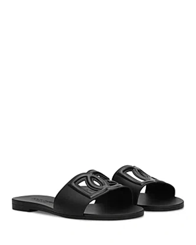 DOLCE & GABBANA WOMEN'S LOGO POOL SLIDE SANDALS