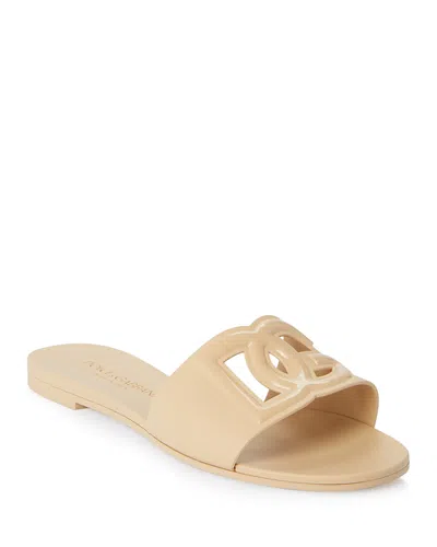 Dolce & Gabbana Women's Logo Pool Slide Sandals In Nude