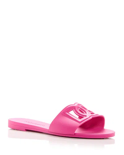 Dolce & Gabbana Women's Logo Pool Slide Sandals In Pink