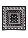 Dolce & Gabbana Brand Emblem Square Scarf With Striped Border In Black