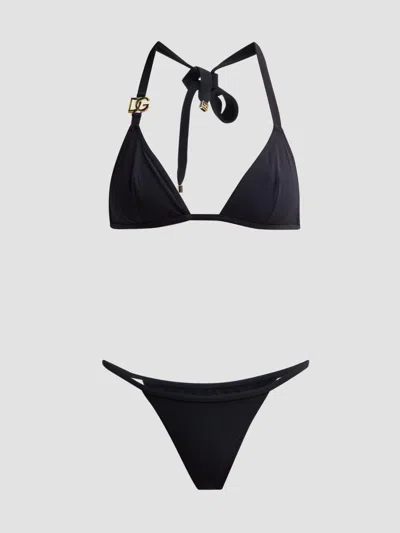 Dolce & Gabbana Women's Logo Triangle Bikini In Black