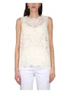 Dolce & Gabbana Women's Floral Lace Sleeveless Top In White