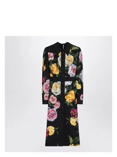 DOLCE & GABBANA WOMEN'S LONG CHEMISE DRESS WITH FLORAL PRINT