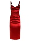 Dolce & Gabbana Red Dress With Bustier Design And Ruffled Details In Fabric Woman