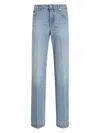 Dolce & Gabbana Straight-leg Blue Jeans With A Distressed Effect In Blue