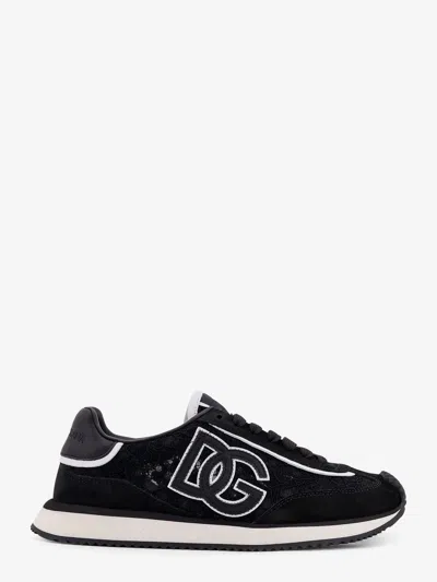 DOLCE & GABBANA DOLCE & GABBANA WOMEN LOW-TOP LACE SNEAKERS WITH SUEDE INSERTS