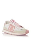 Dolce & Gabbana Canvas And Suede Sneakers In Bianco/rosa