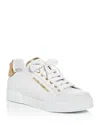 Dolce & Gabbana Sneakers Portofino In Pelle Bianca E Oro Dolce E Gabbana In White
