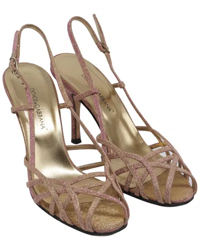 Dolce & Gabbana Women's Lurex Slingback Peep-toe Sandal (authentic Pre-loved) In Pink