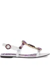 Dolce & Gabbana Embellished Leather Thong Sandals