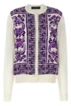 Dolce & Gabbana Maiolica Print Silk Cardigan In Multi