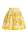 Dolce & Gabbana Women's Maiolica Print Full Miniskirt In Mix Maiolica Giallo