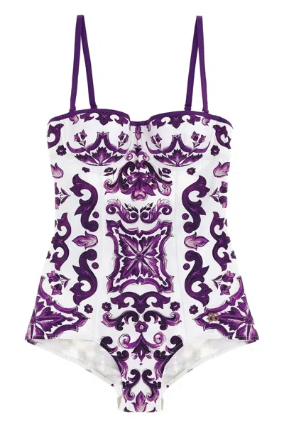 Dolce & Gabbana Women 'maiolica' Print One-piece Swimsuit In Multi