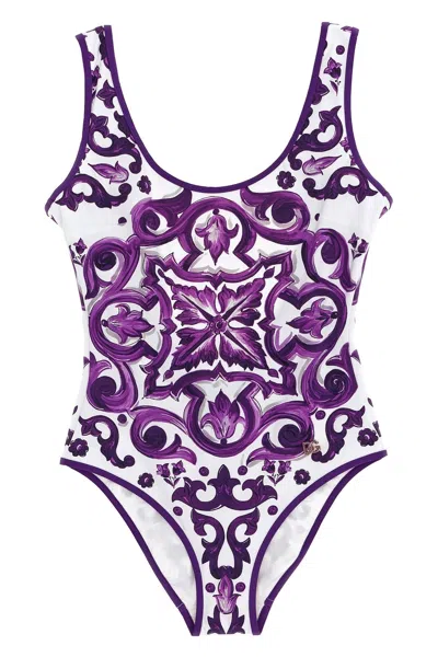 Dolce & Gabbana Women 'maiolica' Print One-piece Swimsuit In Multi