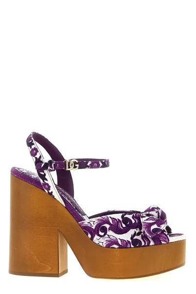 Dolce & Gabbana Maiolica Sandals In Multi