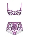Dolce & Gabbana Women Majolica Print Bikini Swimsuit In Multi