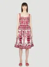 Dolce & Gabbana Women Majolica Print Dress In Gray
