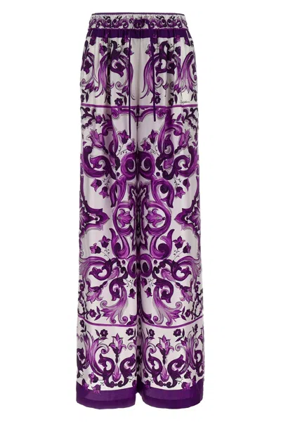 DOLCE & GABBANA DOLCE & GABBANA WOMEN MAJOLICA PRINT PANTS