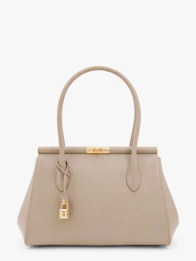 Dolce & Gabbana Women Marlene Leather Handbag With Charm Detail On The Front