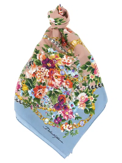 Dolce & Gabbana Mazzolini Di Fiori Scarf In Black