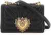 Dolce & Gabbana Devotion Medium Leather Shoulder Bag In Black