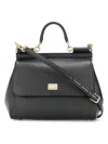 Dolce & Gabbana Medium Sicily Shoulder Bag In Black