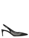 Dolce & Gabbana Vernice Patent Leather-trimmed Mesh Slingback Pumps In Black