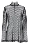Dolce & Gabbana Delicate High Neck Mesh Blouse In Black