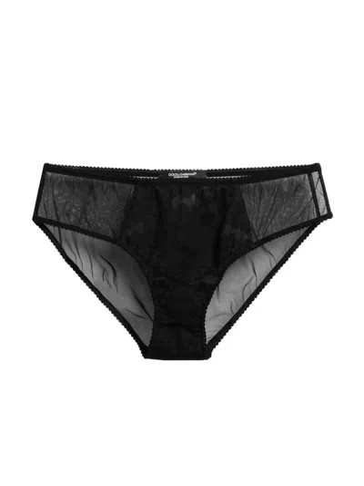 Dolce & Gabbana Women's Mesh Silk Brief Panty In Black