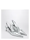 Dolce & Gabbana Women's Metallic Silver Leather Slingback With Dã©colletã© Pumps | Size 39 | Cg0639ay828
