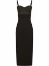 Dolce & Gabbana Midi Dress Bustier Neckline Spaghetti Straps In Black