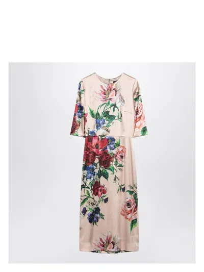 DOLCE & GABBANA WOMEN'S MIDI DRESS WITH FLORAL PRINT | SIZE 42 | F6EAJTFSIB5