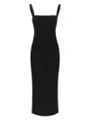 Dolce & Gabbana Black Silk Stretch Sheath Mermaid Midi Dress In Black