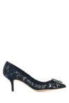 Dolce & Gabbana Scarpe Con Tacco In Pizzo Blu Notte Donna In Blue