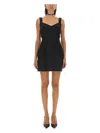 Dolce & Gabbana Scalloped Wool-blend Gabardine Mini Corset Dress In Black