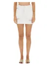 Dolce & Gabbana Distressed-finish Denim Miniskirt In White