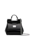 Dolce & Gabbana Women Mini Tote Bag With Logo Plaque In Black