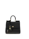Dolce & Gabbana Medium Sicily Leather Handbag With Structured Design In Black