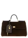 Dolce & Gabbana Brown Handbag With Key And Padlock Detail And Adjustable And Removable Shoulder Strap In Suede Woman In Brown