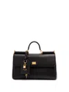 Dolce & Gabbana Black Handbag With Padlock Detail And Adjustable And Removable Shoulder Strap In Leather Woman In Black