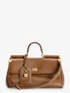 Dolce & Gabbana My Sicily Leather Shoulder Bag In Brown