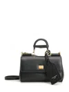 Dolce & Gabbana Medium Sicily Leather Handbag With Structured Design In Black