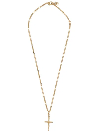 Dolce & Gabbana Women Necklace With Crucifix In Gold