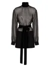 Dolce & Gabbana Black Stretch Silk Blend Minidress In Black