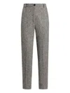 Dolce & Gabbana Wool Tailored Trousers Featuring Textured Fabric In Multi