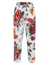 Dolce & Gabbana Elasticated Waist Floral Print Trousers In White