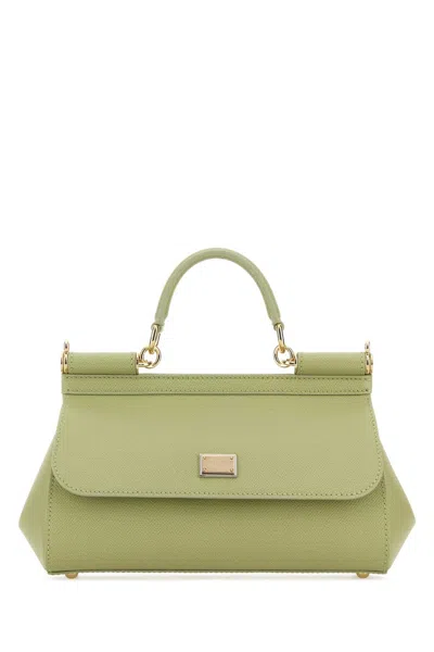Dolce & Gabbana Women Pastel Green Leather Medium Sicily Handbag