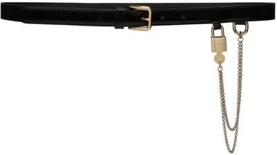 Dolce & Gabbana Patent Leather Belt In Black