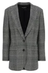 Dolce & Gabbana Grey Single-breasted Jacket With Peak Revers In Wool And Cashmere Woman In Multicolor